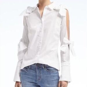 Banana Republic Long Sleeve Bow Top